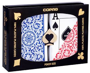 Copag 1546 Elite Plastic Playing Cards: Wide, Super Index, Red/Blue main image